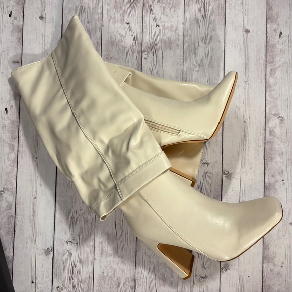 Lulus LORLIA Almond Knee High Heel Boots Size 8 Women's - Picture 1 of 13
